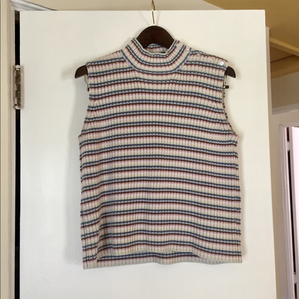 Vintage Sleeveless Mock Turtleneck Sweater